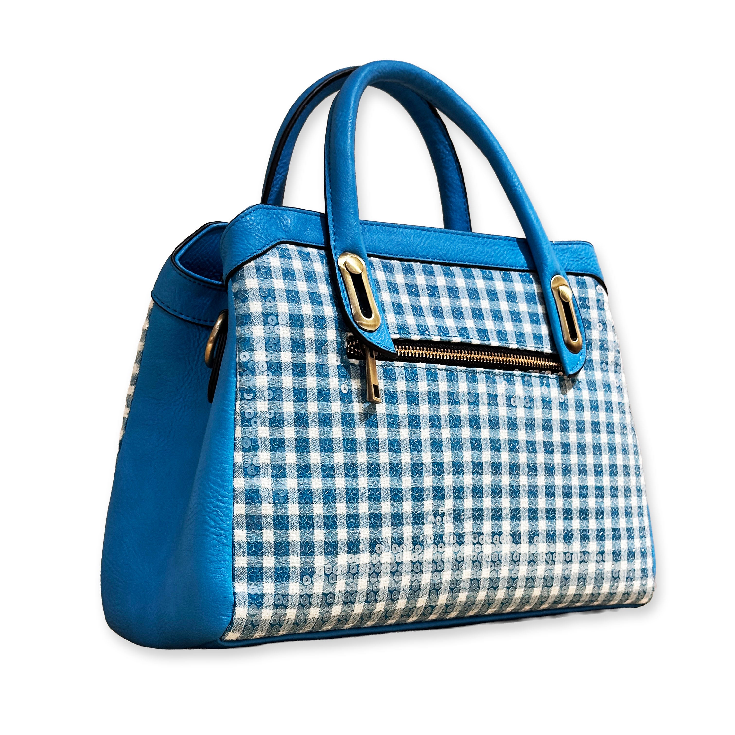 ZC230104-I Turqouise White Gingham